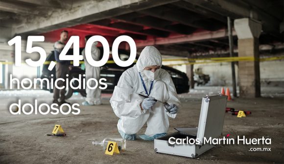 México registra en el primer semestre del año 15 mil 400 homicidios dolosos