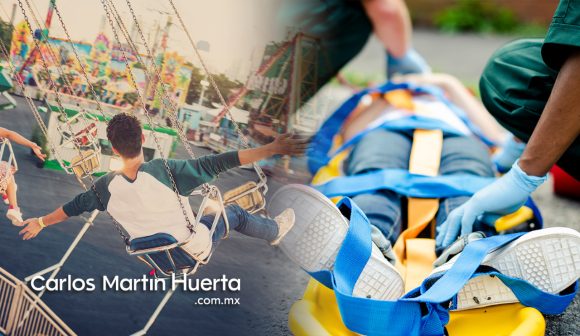 Mujer en Chapulco sale volando de juego mecánico; se fractura ambas piernas