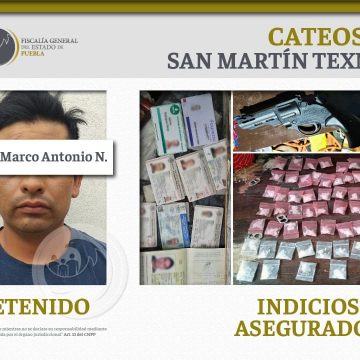 Aseguran más de 140 dosis de droga y 7 vehículos en Texmelucan