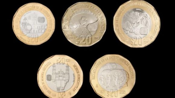 Monedas conmemorativas de 20 pesos ganan premio internacional