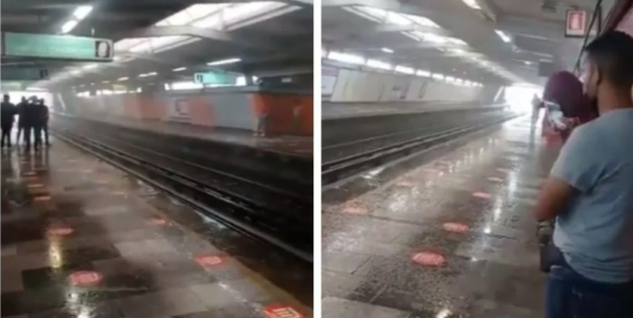 Lluvia en CDMX provoca inundaciones en Línea 4 del Metro