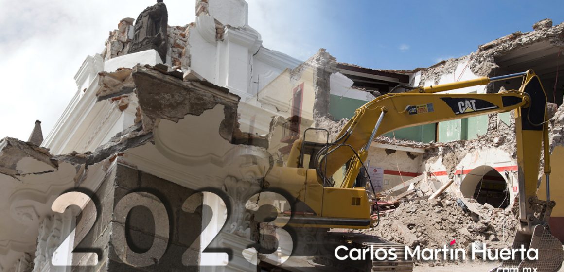 Hasta 2023 reconstrucción de inmuebles dañados por sismos de 2017 en Puebla