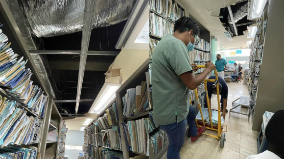 Atiende Issste caída de plafón del archivo en Clínica-Hospital de Poza Rica