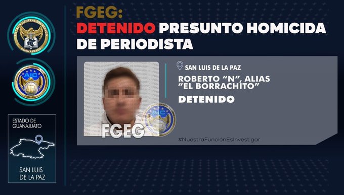 Detienen a Roberto “N”, presunto responsable del asesinato del periodista Ernesto Méndez