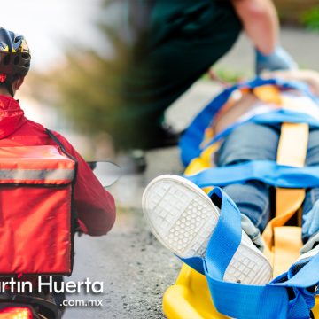 Tras derrapar su moto, muere repartidor de comida en San Bartolo
