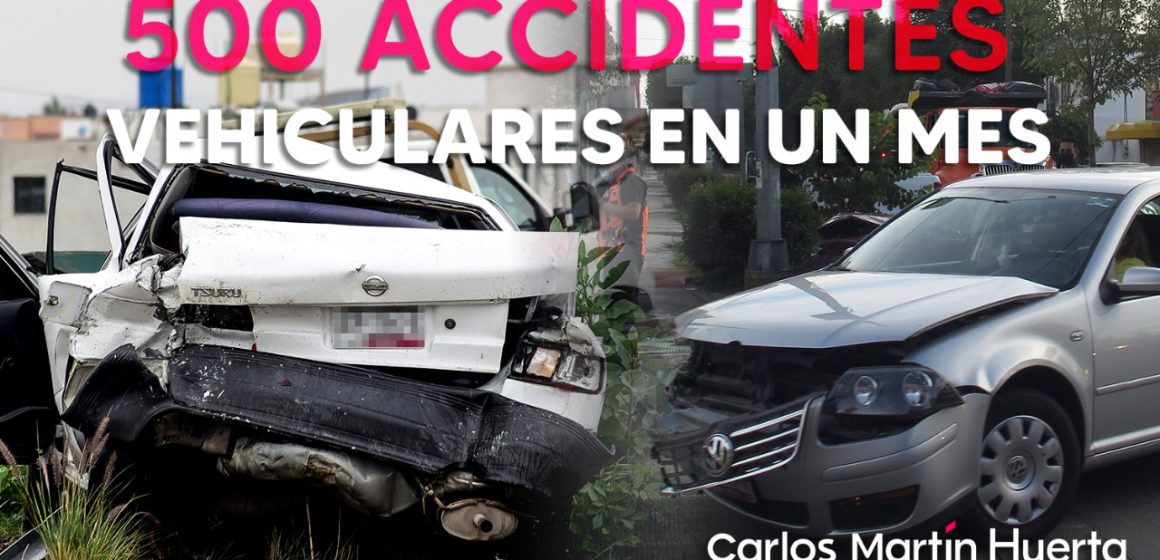 Puebla capital registró más de 500 accidentes vehiculares en un mes