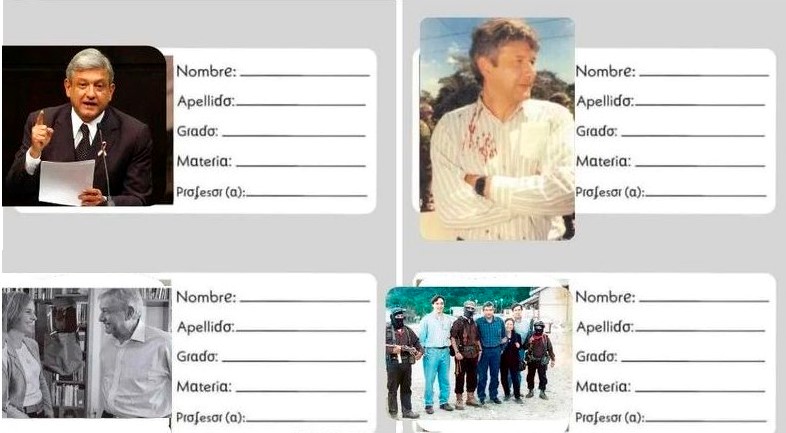 Promueve Morena etiquetas especiales para cuadernos con imagen de AMLO