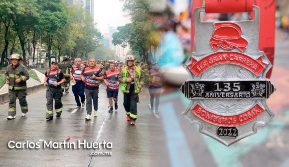 Texmelucan participa en primera carrera de Bomberos en CDMX