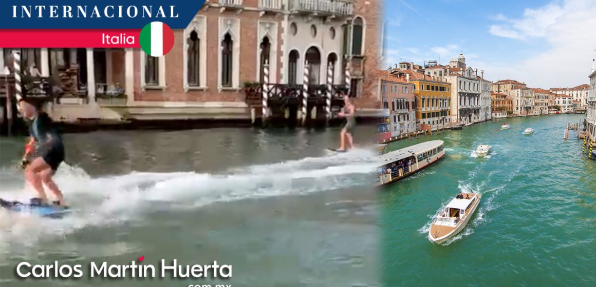 Alcalde llama “idiotas” a hombres que surfean en Gran Canal de Venecia