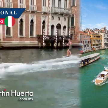 Alcalde llama “idiotas” a hombres que surfean en Gran Canal de Venecia