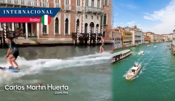 Alcalde llama “idiotas” a hombres que surfean en Gran Canal de Venecia