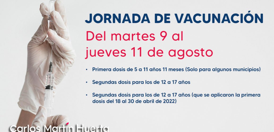 Jornada de vacunación contra Covid-19 a menores llega a 115 municipios