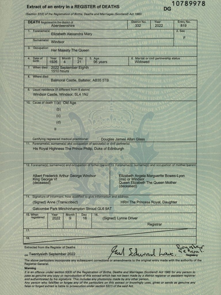 Certificado Defunción Isabel II CMH