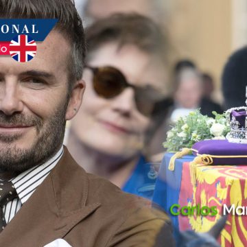 (VIDEO) David Beckham hace fila para despedirse de la reina Isabel II