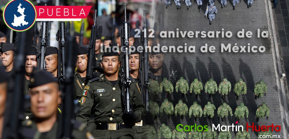 Poblanos disfrutan desfile por el 212 aniversario de la Independencia de México