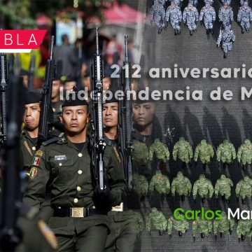 Poblanos disfrutan desfile por el 212 aniversario de la Independencia de México