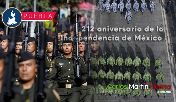 Poblanos disfrutan desfile por el 212 aniversario de la Independencia de México