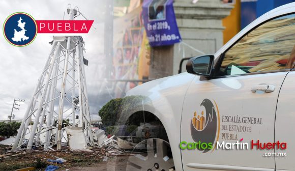 FGE investiga el desplome del tanque elevado de agua en Texmelucan