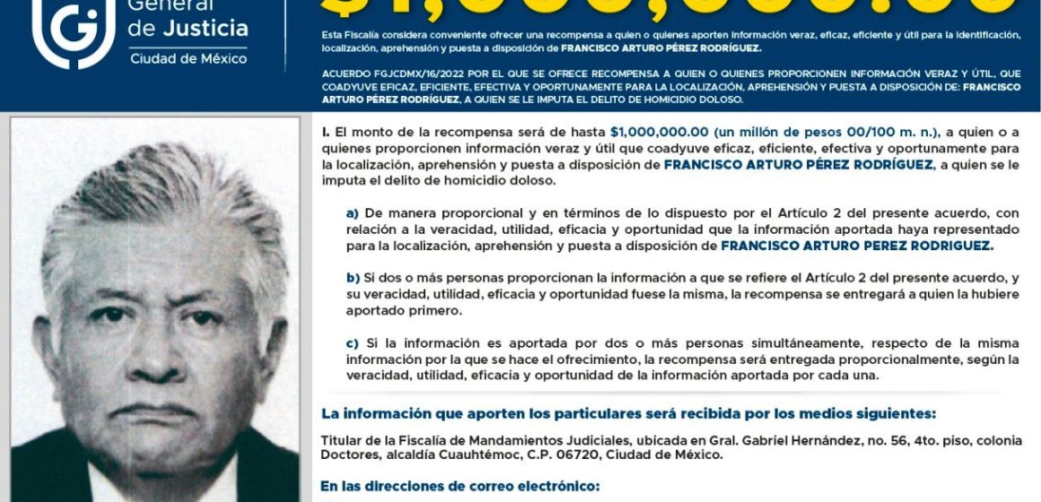 Fiscalía ofrece 1 millón de pesos por el director de obra del Colegio Rébsamen