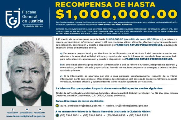 Fiscalía ofrece 1 millón de pesos por el director de obra del Colegio Rébsamen