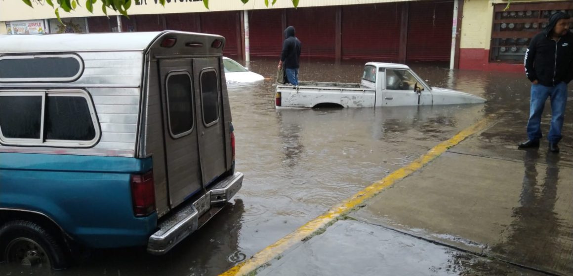 Fuerte lluvia deja árboles caídos e inundaciones en Puebla capital
