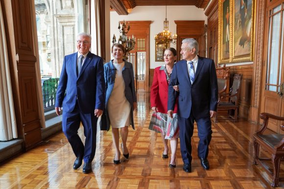 AMLO recibe en Palacio Nacional al presidente de Alemania