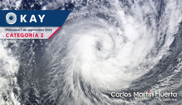 Kay se intensifica y es huracán categoría 2