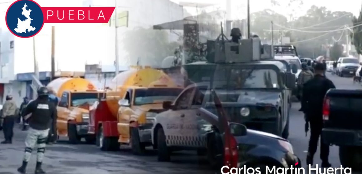 Catean domicilios en Xonacatepec y aseguran pipas cargadas de gas LP