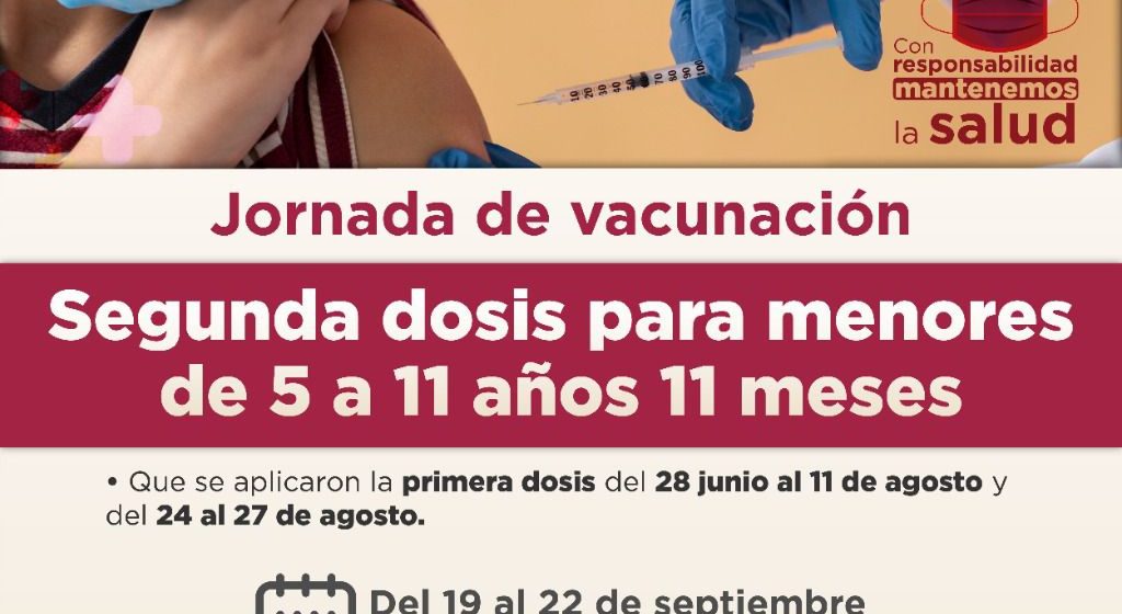 Jornada de vacunación para niños de 5 a 11 años en Texmelucan