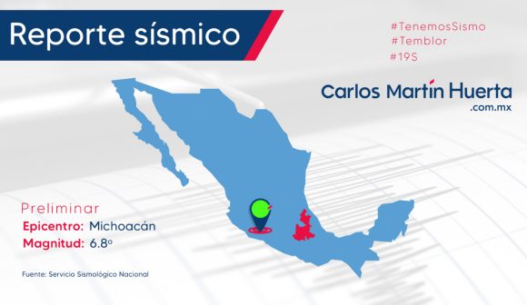 Se registra fuerte sismo, preliminar magnitud 6.8