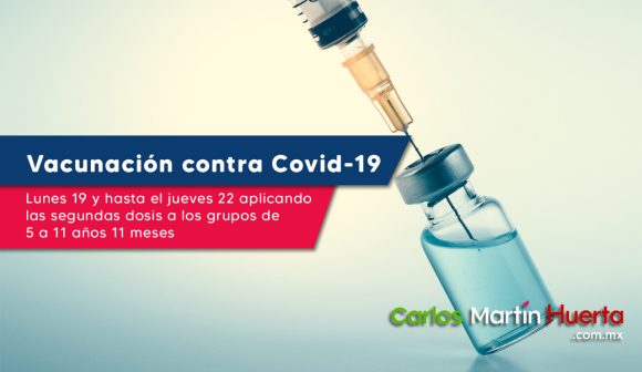 vacunación Covid-19 Puebla y 14 municipios tendrán jornada de segundas dosis vacunación 5-11 años contra Covid-19