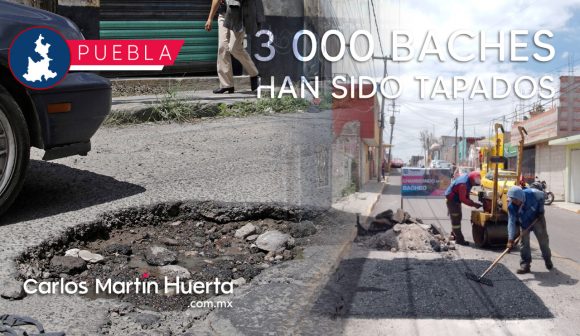 Más de 3 mil baches han sido tapados en la última semana de septiembre