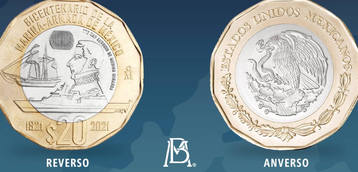 Nueva moneda de 20 pesos para conmemorar Bicentenario de la Marina