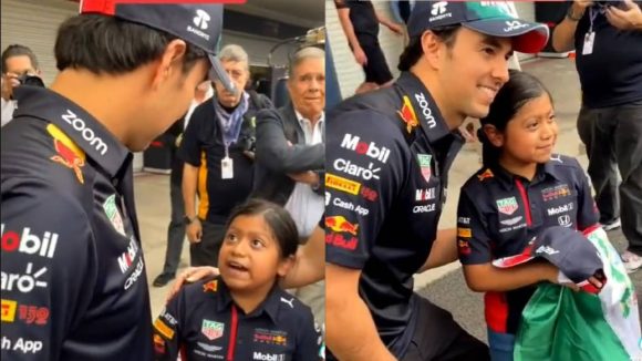 Niña “dio su bendición” a Checo Pérez antes del GP de México