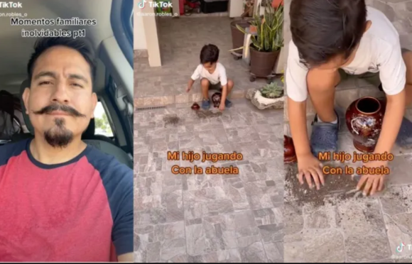 VIRAL Pequeño juega con cenizas de su abuela, tras sacarlas de la urna