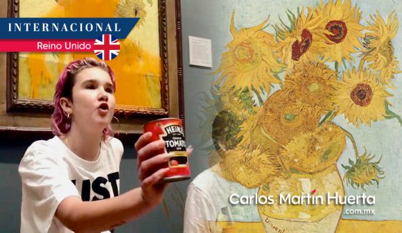 (VIDEO) Activistas lanzan sopa de tomate a “Los Girasoles” de Van Gogh