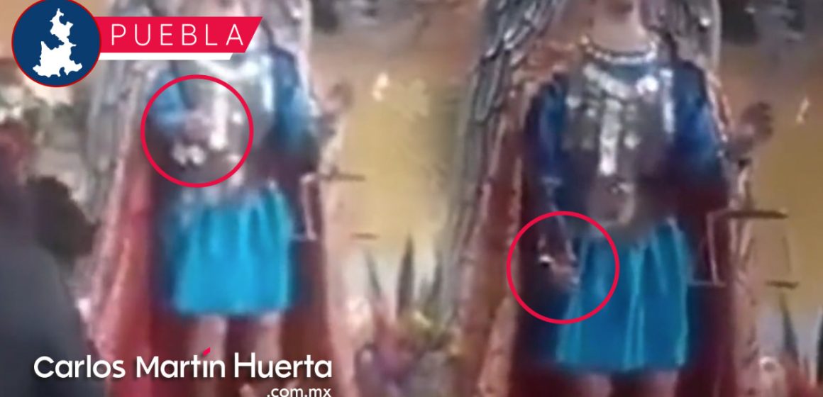 Imagen de San Miguel Arcángel mueve el brazo en Puebla; aseguran que es un milagro