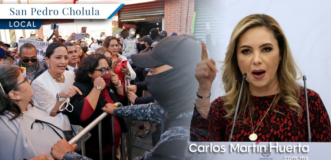 Manifestación en San Pedro Cholula acaba en golpes tras primer informe de Paola Angón
