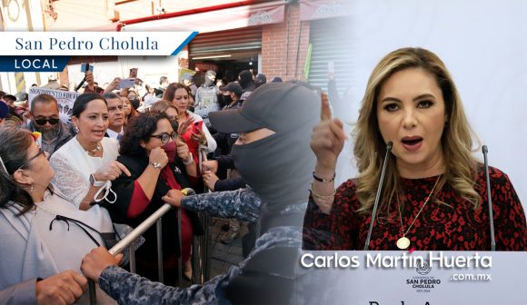 Manifestación en San Pedro Cholula acaba en golpes tras primer informe de Paola Angón
