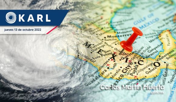 Karl inicia desplazamiento hacia las costas de Tabasco y Veracruz