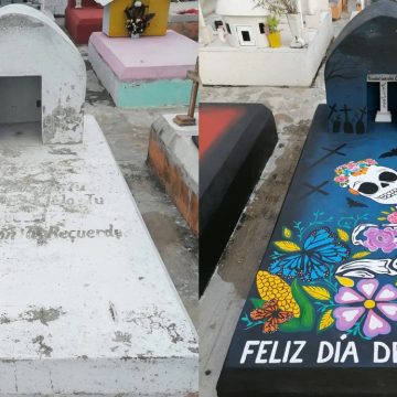 Joven decora la tumba de su abuelita en Yucatán y se viraliza