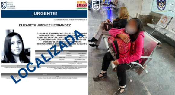 Elizabeth fue trasladada a la CDMX tras ser encontrada en Pachuca