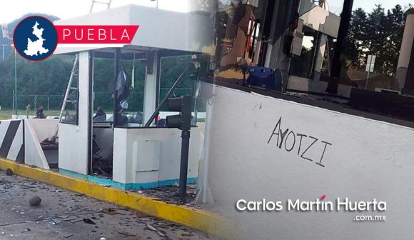 Ataque caseta Normal Teteles Normalistas atacan con bombas molotov y piedras la caseta de Atempan
