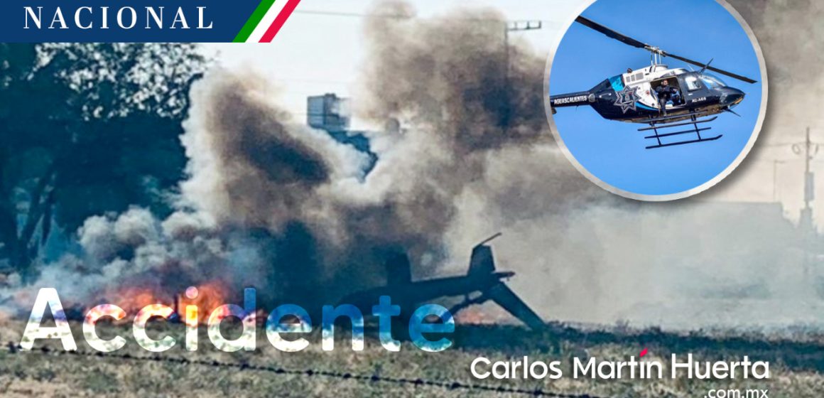 Accidente, principal hipótesis de desplome de helicóptero en Aguascalientes