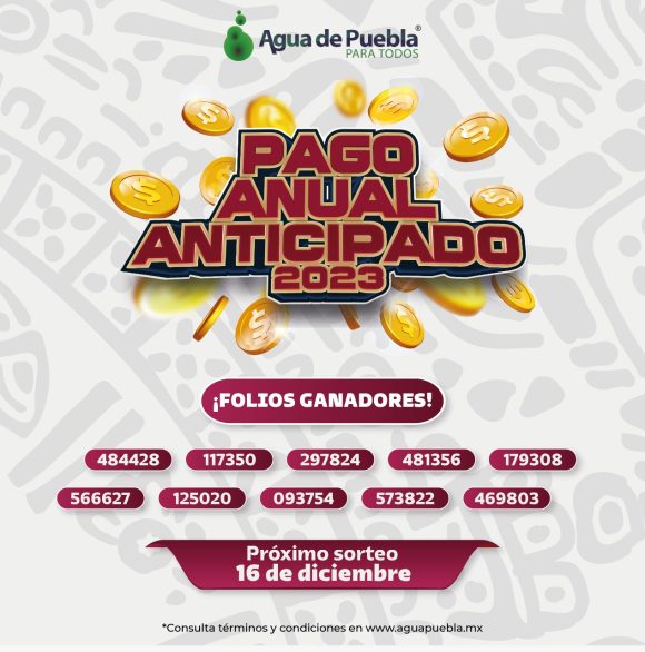Agua de Puebla realizó su 1er Sorteo del Pago Anual Anticipado 2023