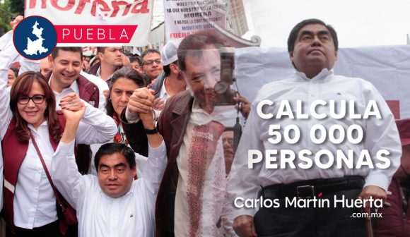 Barbosa estima movilización de 50 mil poblanos en marcha a favor de la 4T