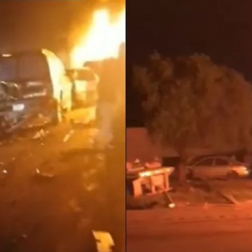 Carambola en la México-Querétaro deja vehículos incendiados