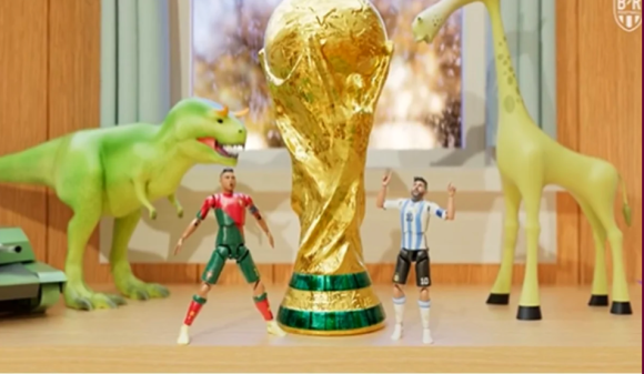 Al estilo Toy Story Messi y Ronaldo protagonizan video sobre el Mundial