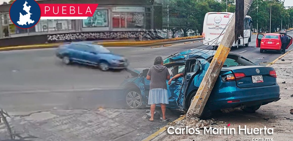 Revelan video del accidente del Jetta en Bulevar Atlixco