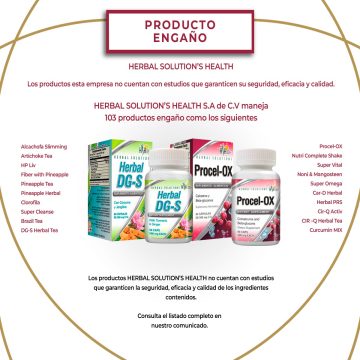 Cofepris alerta  sobre 103 productos engaño de la marca Herbel Solution’s Health